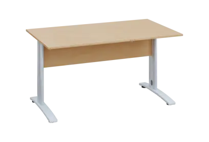 EPK 18 - 14 stůl kancelářský, kovová podnož bílá, deska 18 mm, široký 1400 mm, bříza irská